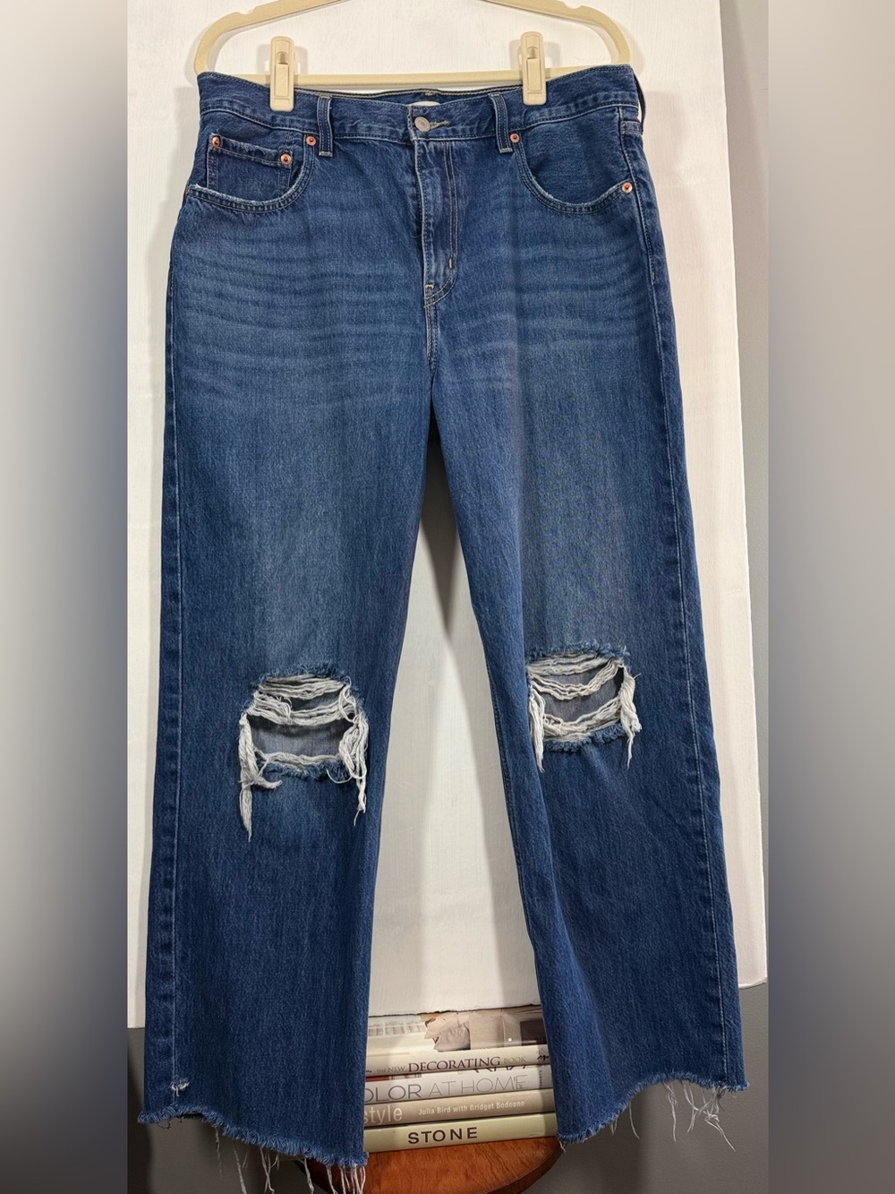 Levi's Dark Blue Denim Jeans with Contrast Stitching